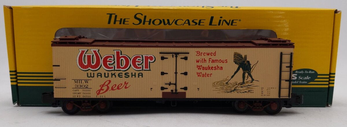 S-Helper 01883 S Gauge Weber Waukesha Beer 40' Wooden Billboard Reefer #3302 LN/Box