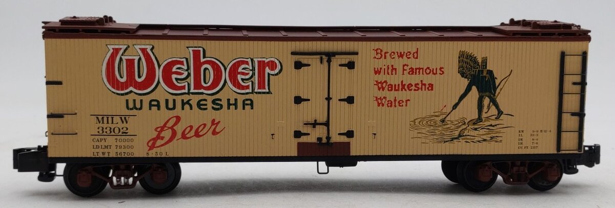 S-Helper 01883 S Gauge Weber Waukesha Beer 40' Wooden Billboard Reefer #3302 LN/Box