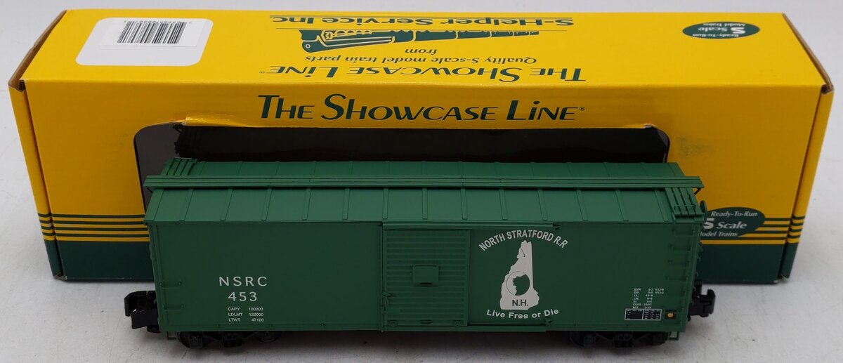 S-Helper 00807 S Gauge North Stratford Railroad Rebuilt Boxcar #453 EX/Box