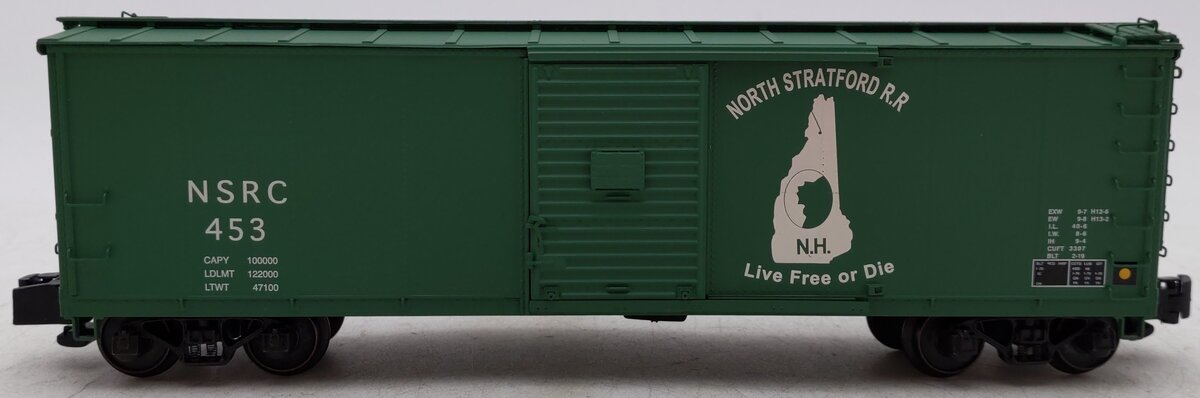 S-Helper 00807 S Gauge North Stratford Railroad Rebuilt Boxcar #453 EX/Box