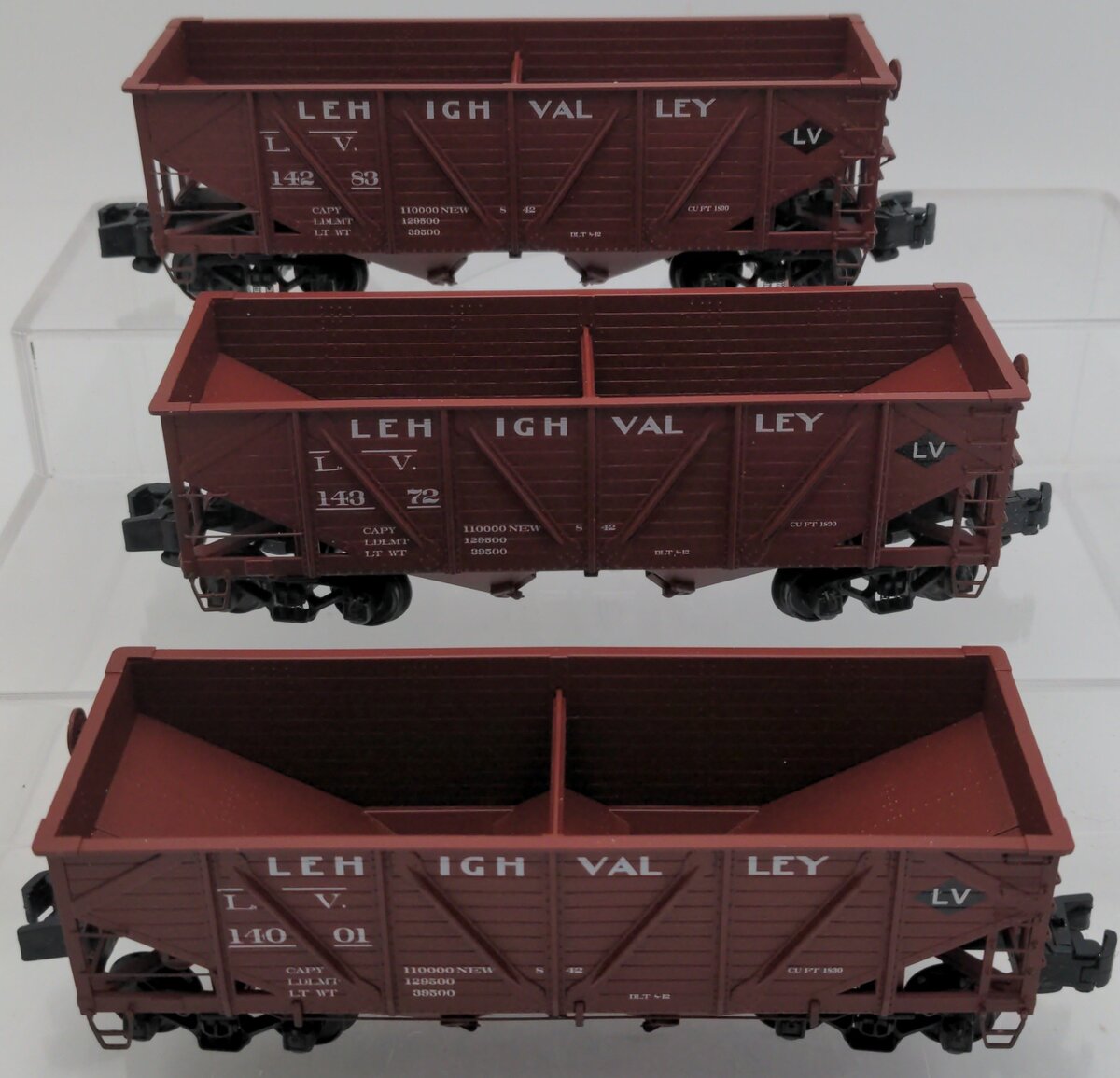 S-Helper 00772 S Gauge High Rail Lehigh Valley Hopper Set of 3 EX/Box