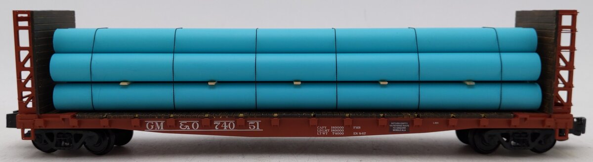 S-Helper Service 01729 S Scale GM&O Bulkhead Flatcar w/ Load #74051 EX/Box