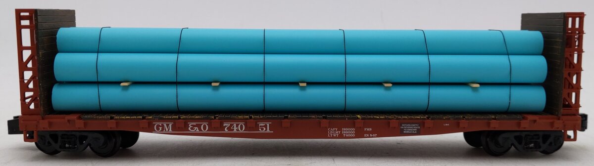 S-Helper Service 01729 S Scale GM&O Bulkhead Flatcar w/ Load #74051 EX/Box