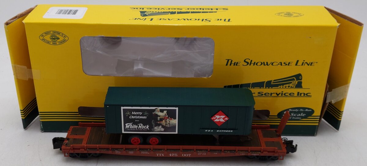S-Helper Service 01811 S REA Christmas 53'6" Trailer On TTX Flatcar #475007 EX/Box