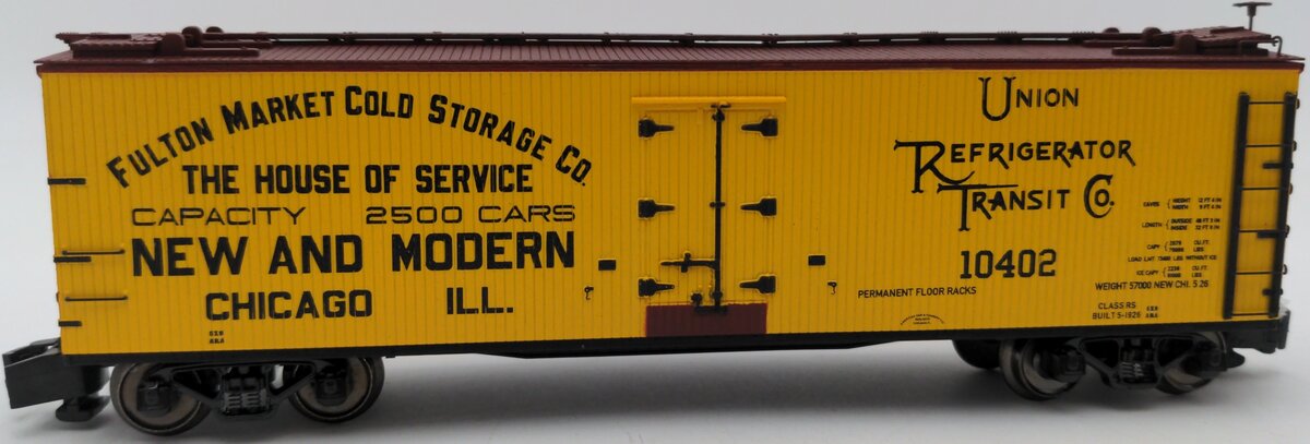 MTH 35-78004 S Gauge URTX Fulton Market 40’ Woodsided Reefer Car #10402 LN/Box