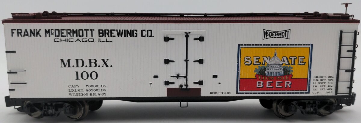 MTH 35-78015 S Gauge Senate Beer 40' Woodside Reefer #100