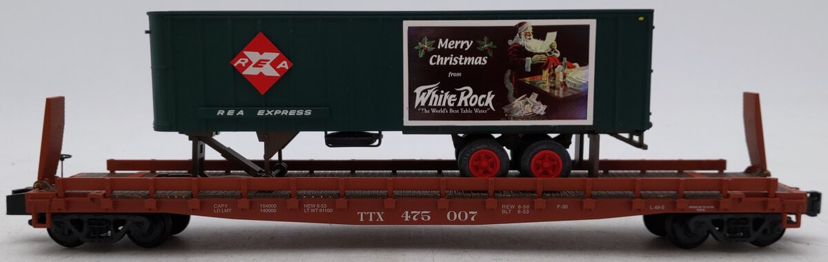 S-Helper Service 01811 S REA Christmas 53'6" Trailer On TTX Flatcar #475007 EX/Box