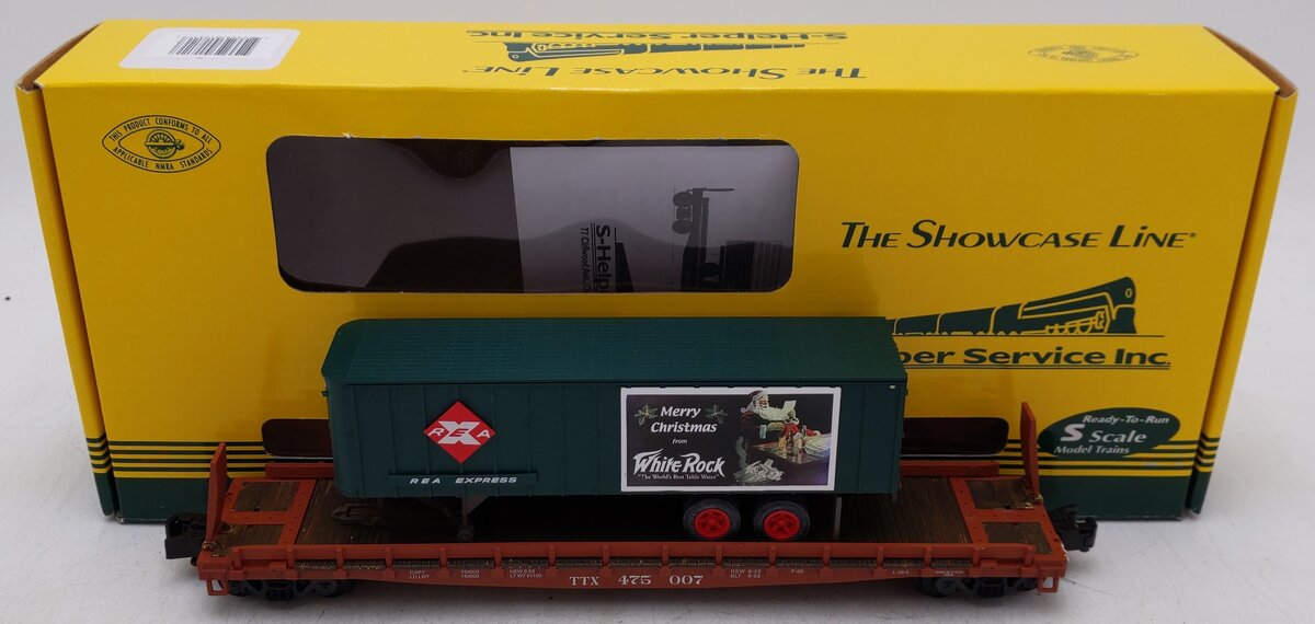S-Helper Service 01811 S REA Christmas 53'6" Trailer On TTX Flatcar #475007 EX/Box