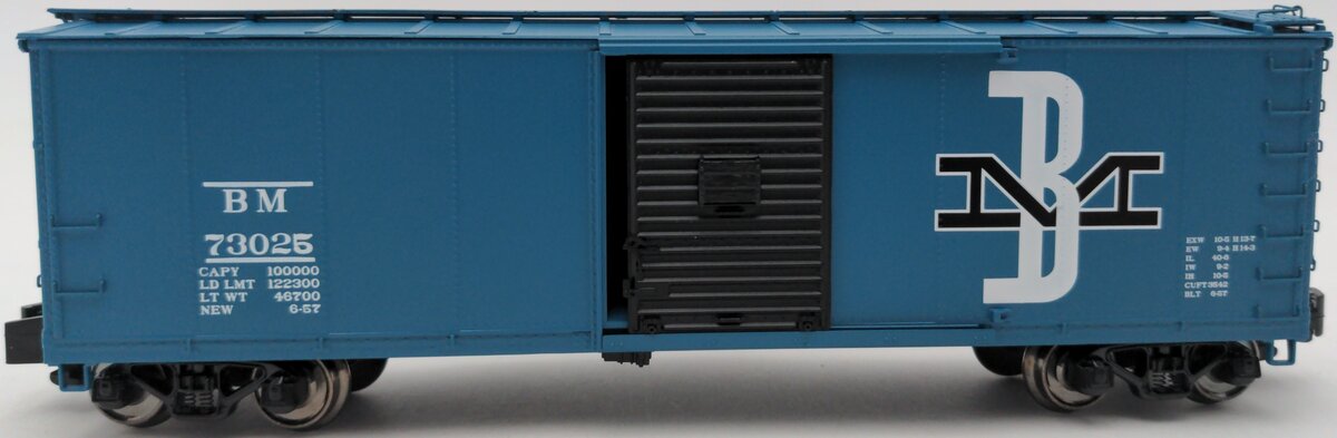 MTH 35-74003 S Gauge Boston & Maine 40' Rebuilt Steel Box Car #73025 LN/Box