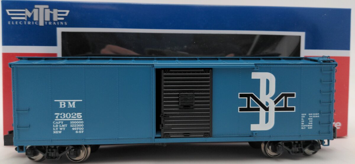 MTH 35-74003 S Gauge Boston & Maine 40' Rebuilt Steel Box Car #73025 LN/Box