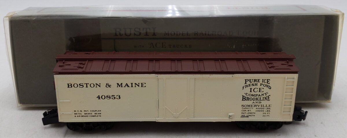 Downs Model RR S Gauge Boston & Maine Refrigerator Car #40853 EX/Box