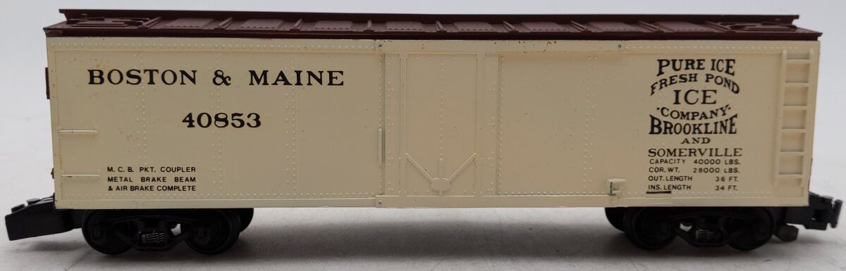Downs Model RR S Gauge Boston & Maine Refrigerator Car #40853 EX/Box