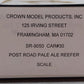 Crown Model Products SR-9050 S Gauge Post Road Pale Ale Hi-Rail Reefer #30 EX/Box