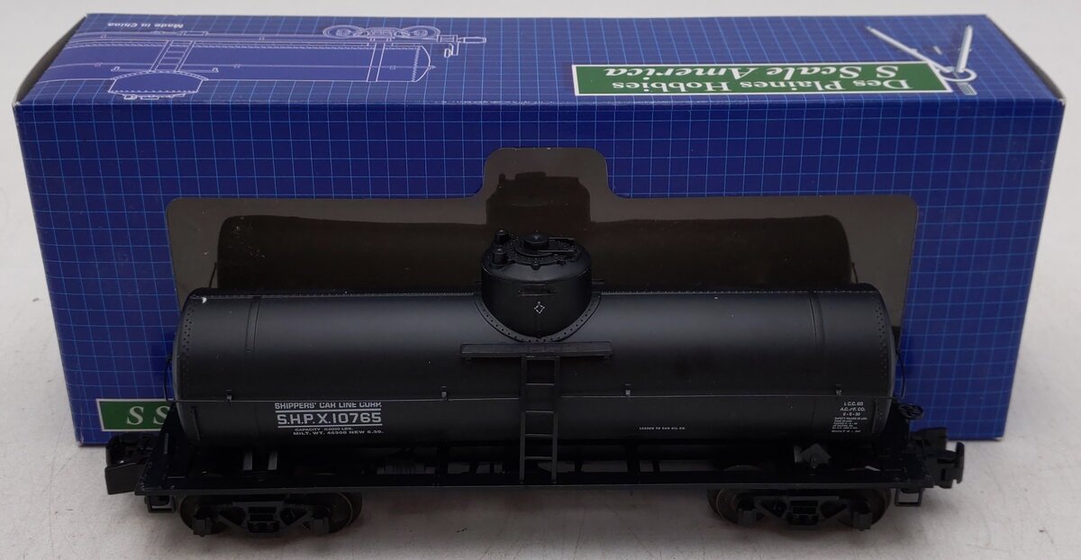 Des Plaines Hobbies DPS14012 S Scale Shippers Car Line Tank Car #10765 (Hi-Rail) EX/Box