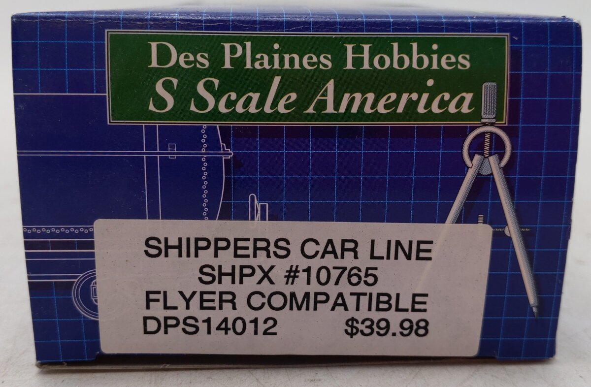 Des Plaines Hobbies DPS14012 S Scale Shippers Car Line Tank Car #10765 (Hi-Rail) EX/Box