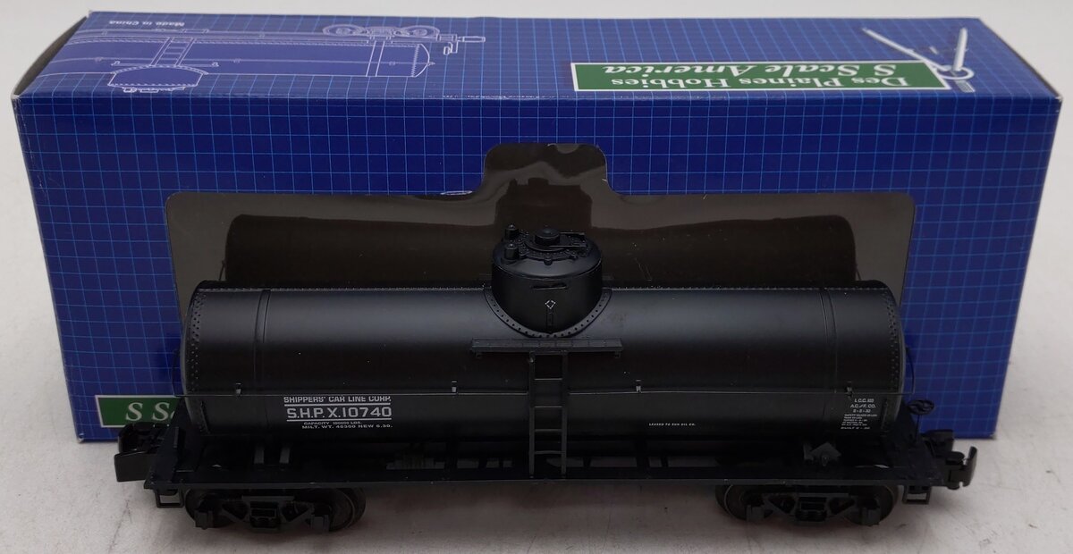 Des Plaines Hobbies DPS14011 S Scale Shippers Car Line Tank Car #10740 (Hi-Rail) EX/Box