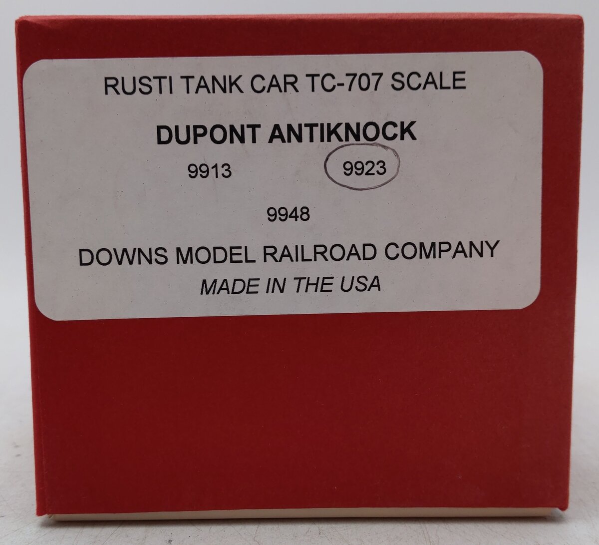 Downs Model RR TC-707 S Scale Dupont Tank Car EX/Box