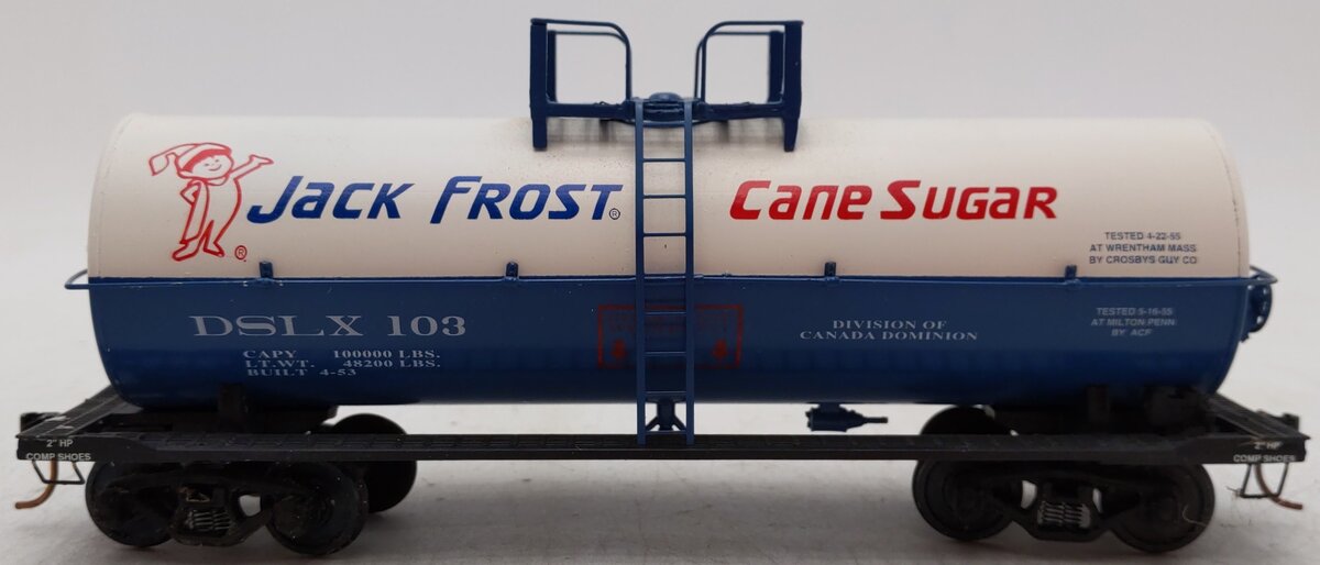 Downs Model RR S Gauge Jack Frost Sugar Company Tank Car EX/Box
