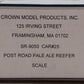 Crown Model Products SR-9050 S Gauge Post Road Pale Ale Hi-Rail Reefer #25 EX/Box