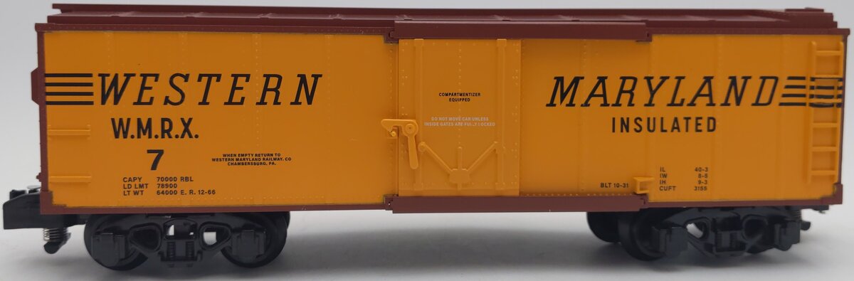 American Flyer 2219401 S Western Maryland Insulated Boxcar #7 EX/Box