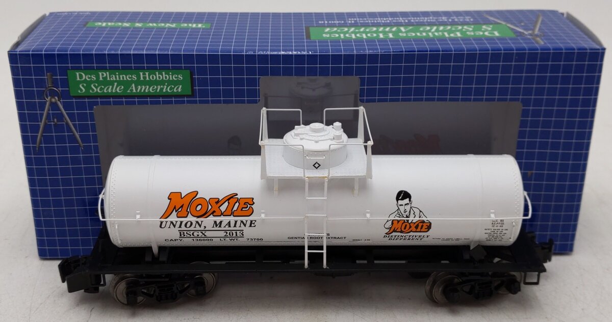 Des Plaines Hobbies NASG 2018-2 S Scale Moxie Tank Car with Platform #2013 EX/Box