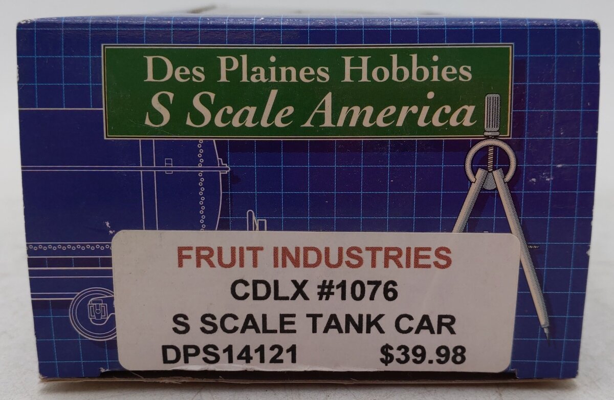 Des Plaines Hobbies DPS14121 S Gauge Fruit Industries Tank Car #1076 EX/Box