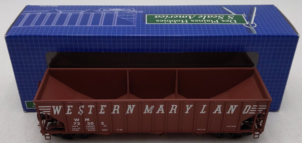 Des Plaines Hobbies DPS15141S 15141 S Scale Western Maryland 3-Bay Hopper #72302 LN/Box