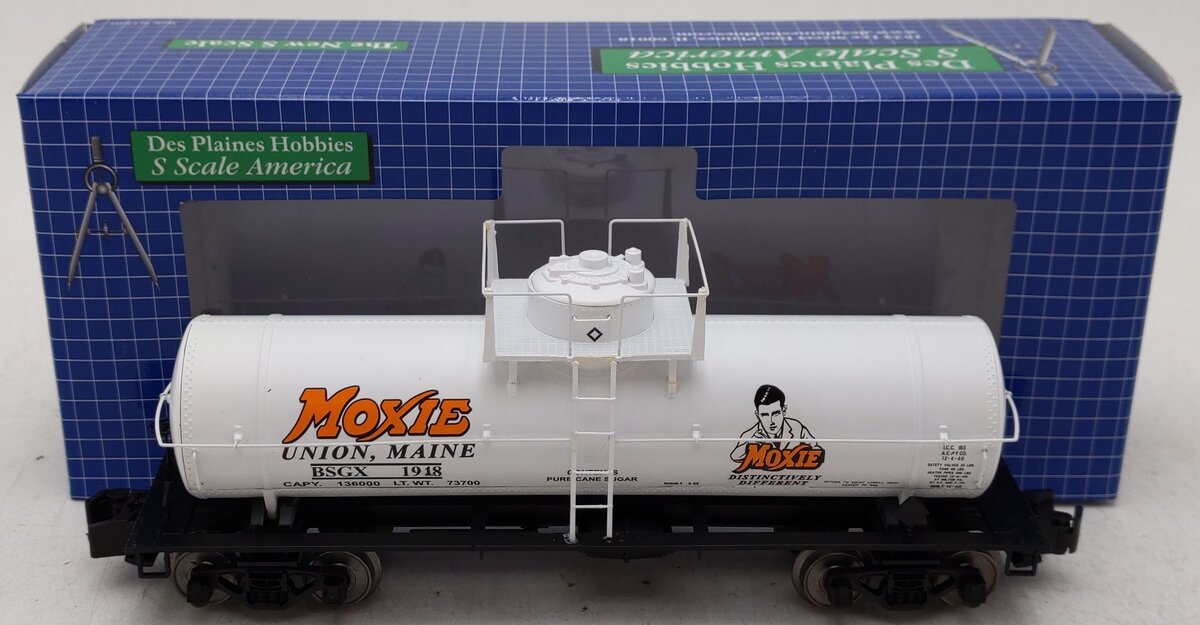 Des Plaines Hobbies NASG 2018-1 S Scale Moxie Tank Car with Platform #1948 EX/Box