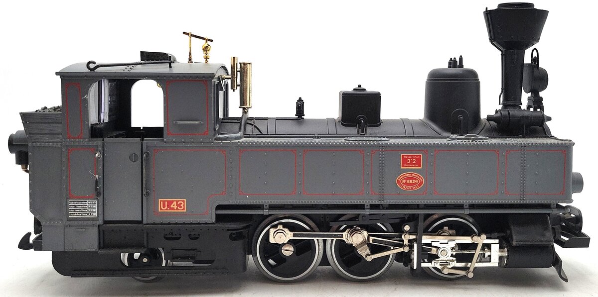 LGB 2070D G Steirmarkische Landesbahn 0-6-2 Gray Steam Locomotive w/Smoke #6824 EX/Box