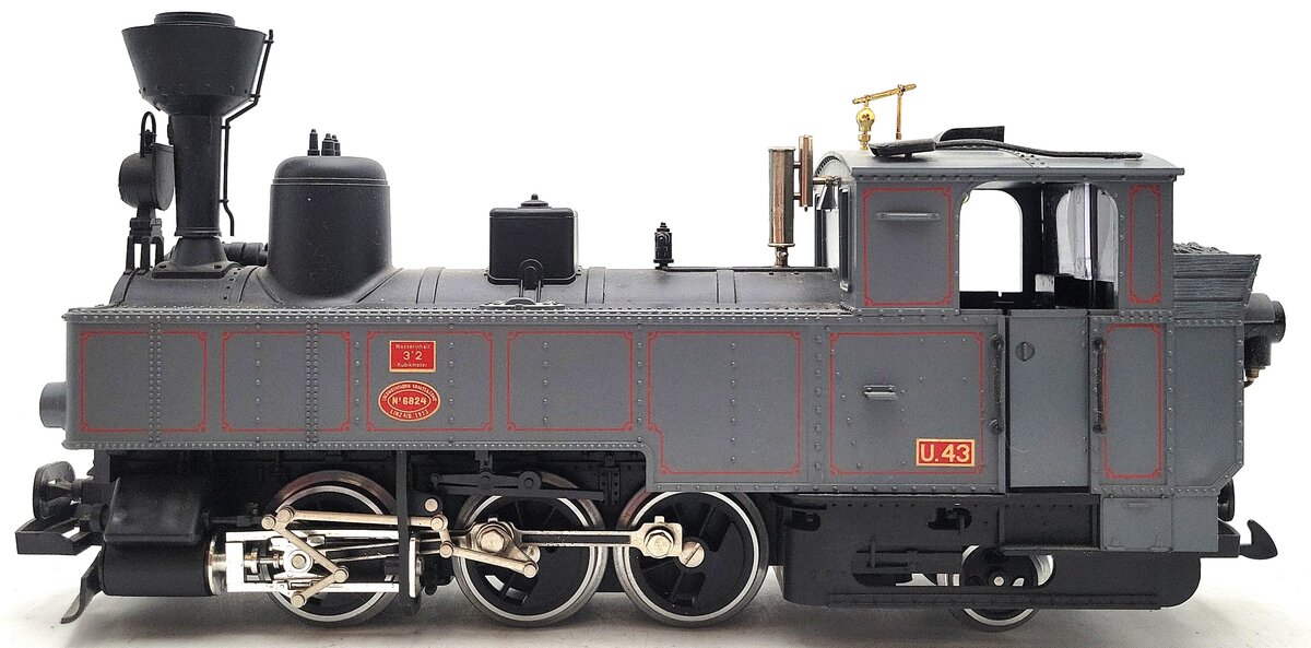 LGB 2070D G Steirmarkische Landesbahn 0-6-2 Gray Steam Locomotive w/Smoke #6824 EX/Box