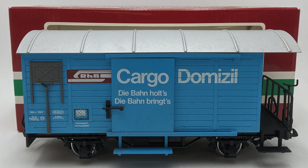 LGB 4127 G Scale RhB Cargo Domizil Boxcar EX/Box