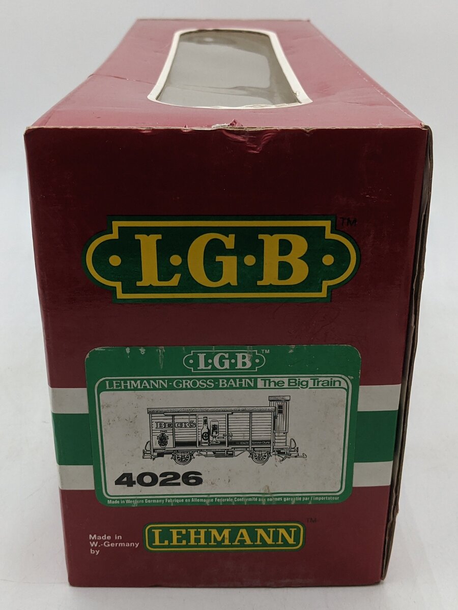 LGB 4026 G Scale Beck's Beer Boxcar (Metal Wheels) EX/Box