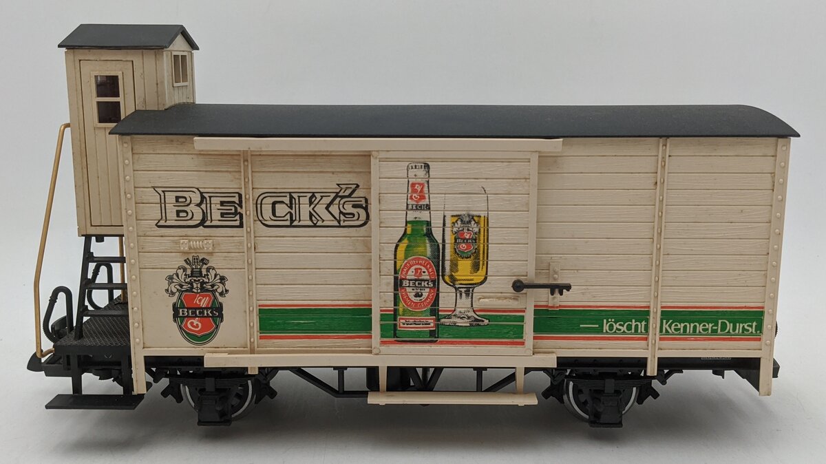 LGB 4026 G Scale Beck's Beer Boxcar (Metal Wheels) EX/Box