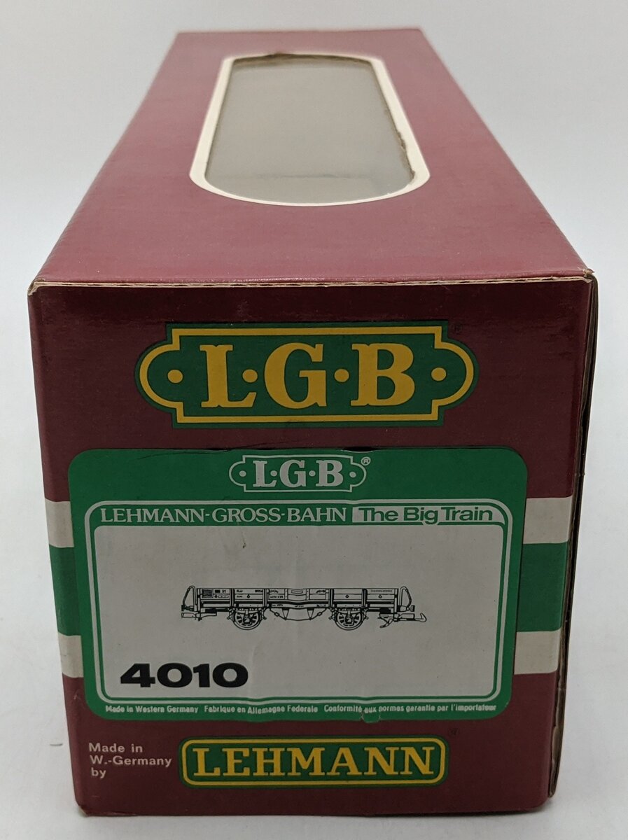 LGB 4010 G Scale Green 4-Wheel European Low Side Gondola VG/Box
