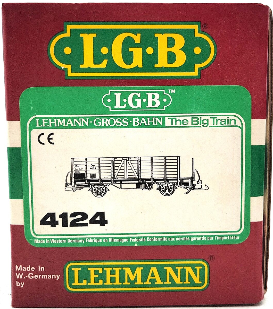 LGB 4124 G Scale Open High Sided Gondola (Metal Wheels) LN/Box