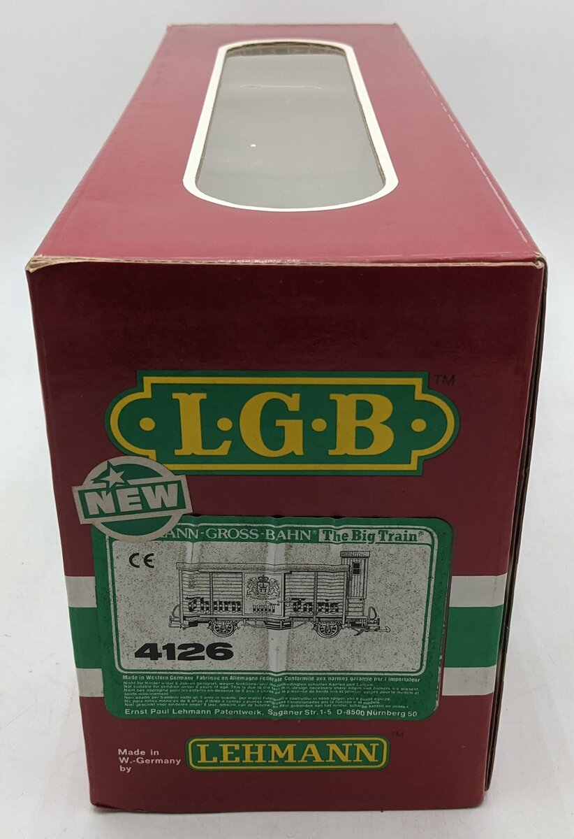 LGB 4126 G Scale Thurn & Taris Beer Car w/Brakeman's Cabin (Metal Wheels) EX/Box