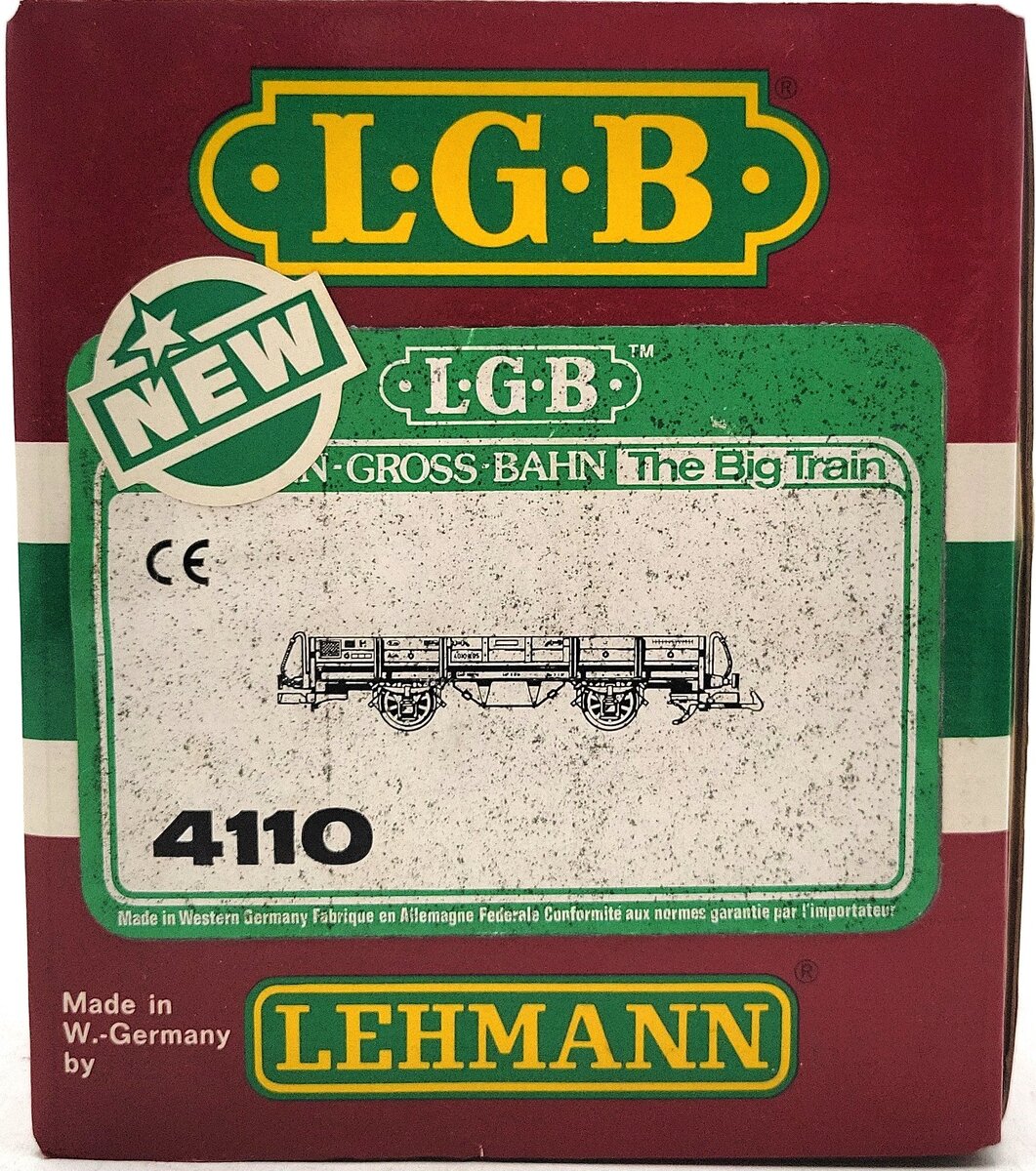 LGB 4110 G Scale 4-Wheel Gray Flat Car EX/Box