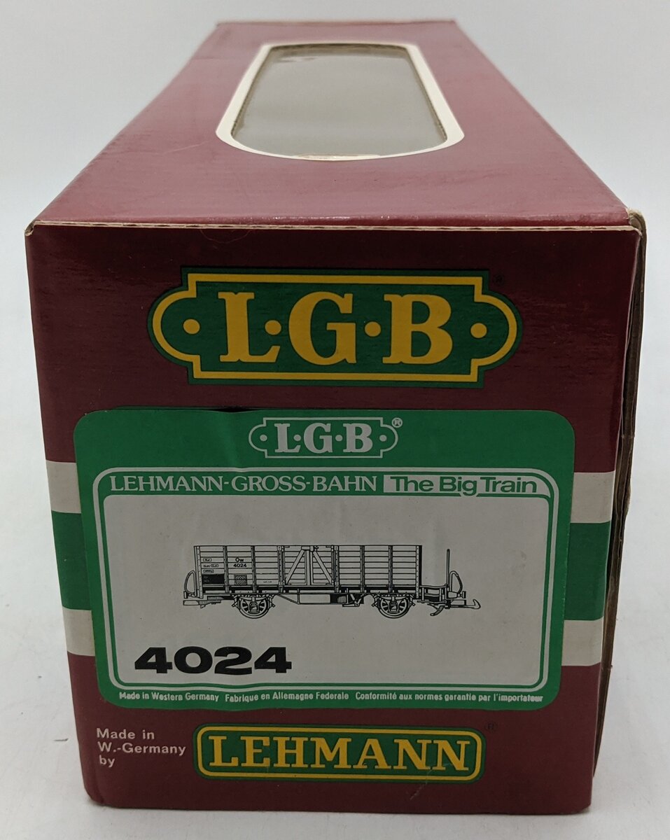 LGB 4024 G Scale Ow Gondola #4024 w/ Metal Wheels EX/Box
