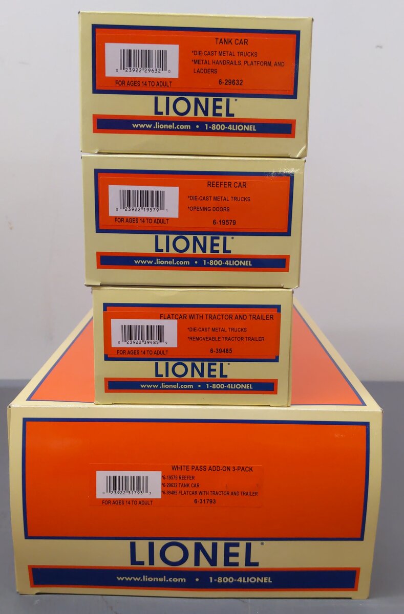 Lionel 6-31793 White Pass & Yukon Freight Car 3-Pack LN/Box