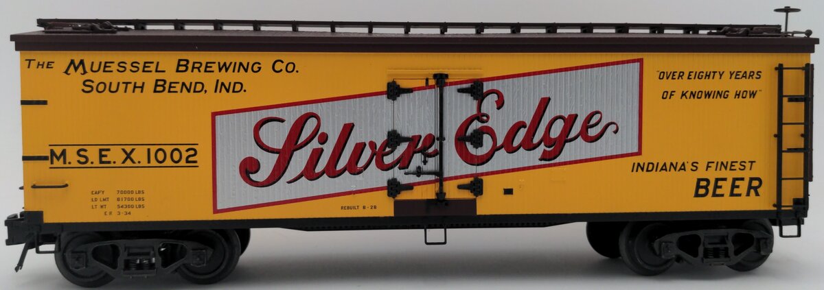 Atlas 6734-2 O Gauge Silver Edge Beer Reefer Car #1002 (3 Rail) LN/Box