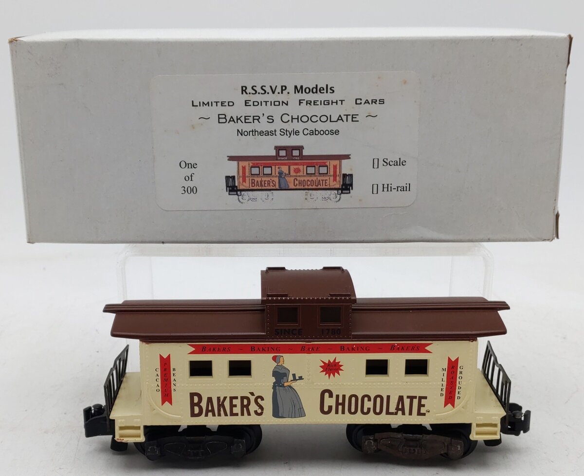 R.S.S.V.P. S Gauge Baker's Chocolate Northeast Style Caboose EX/Box
