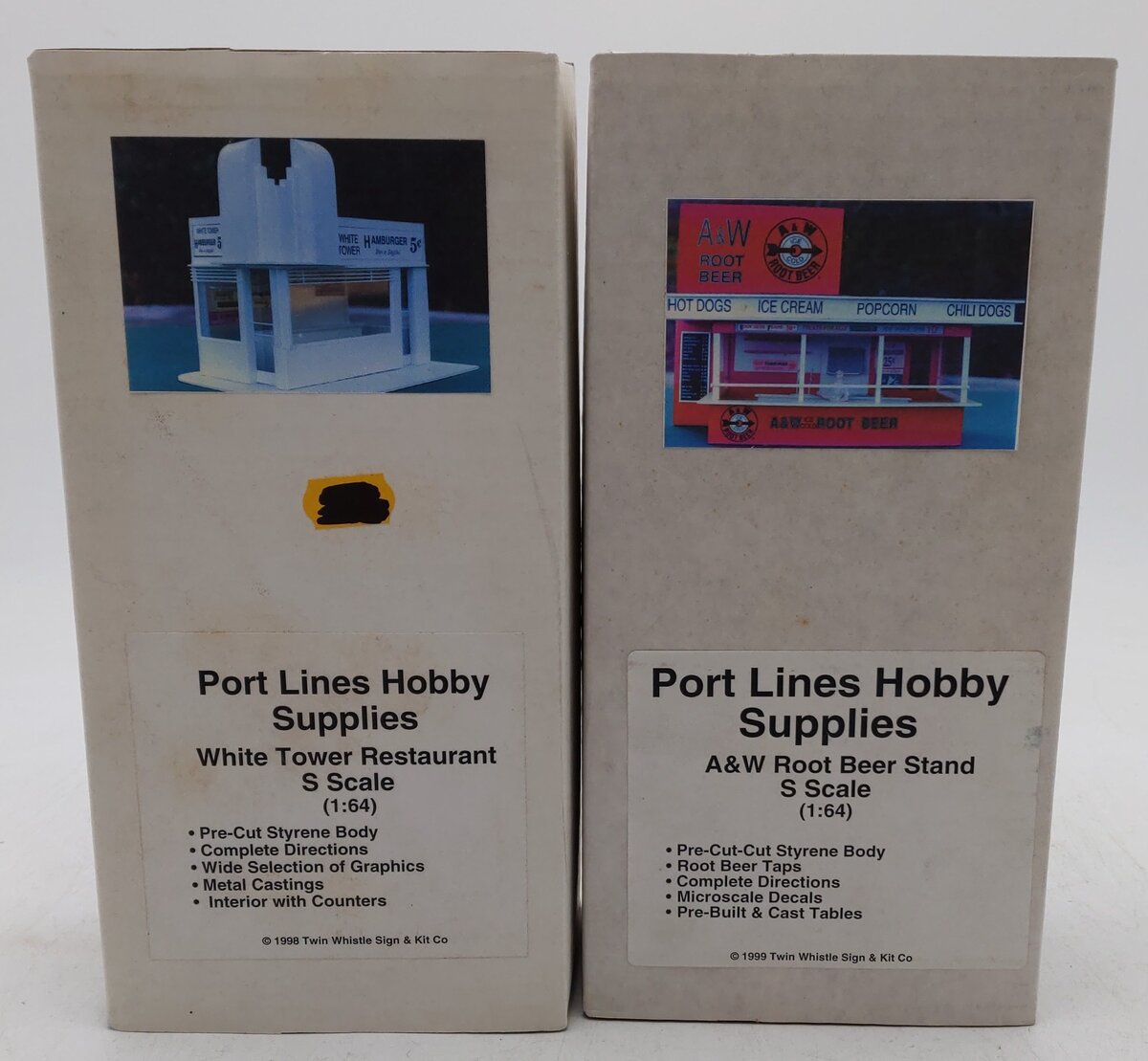 Port Lines Hobbies A&W Root Beer Stand & White Tower Restaurant Model Kits EX/Box