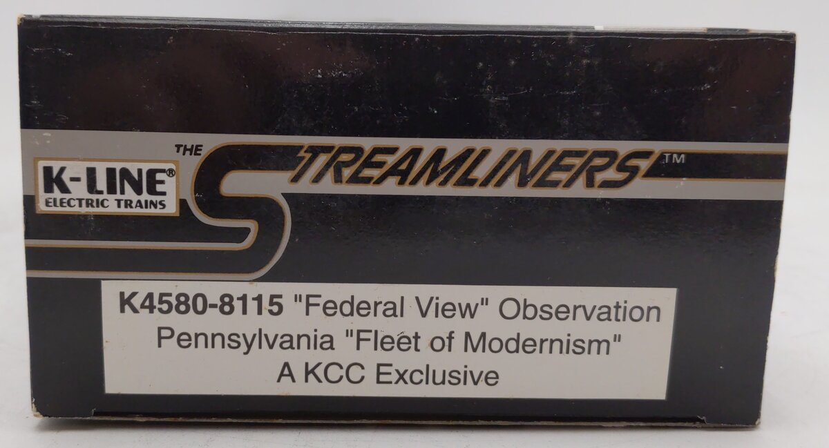 K-Line K4580-8115 O Gauge Pennsylvania "Federal View" Observation Passenger Car EX/Box