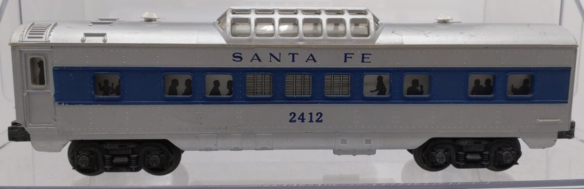 Lionel 2412, 2414, & 2416 Vintage O Santa Fe Blue Stripe Passenger Cars [3]
