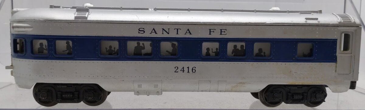 Lionel 2412, 2414, & 2416 Vintage O Santa Fe Blue Stripe Passenger Cars [3]