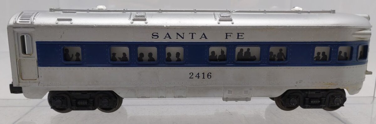 Lionel 2412, 2414, & 2416 Vintage O Santa Fe Blue Stripe Passenger Cars [3]