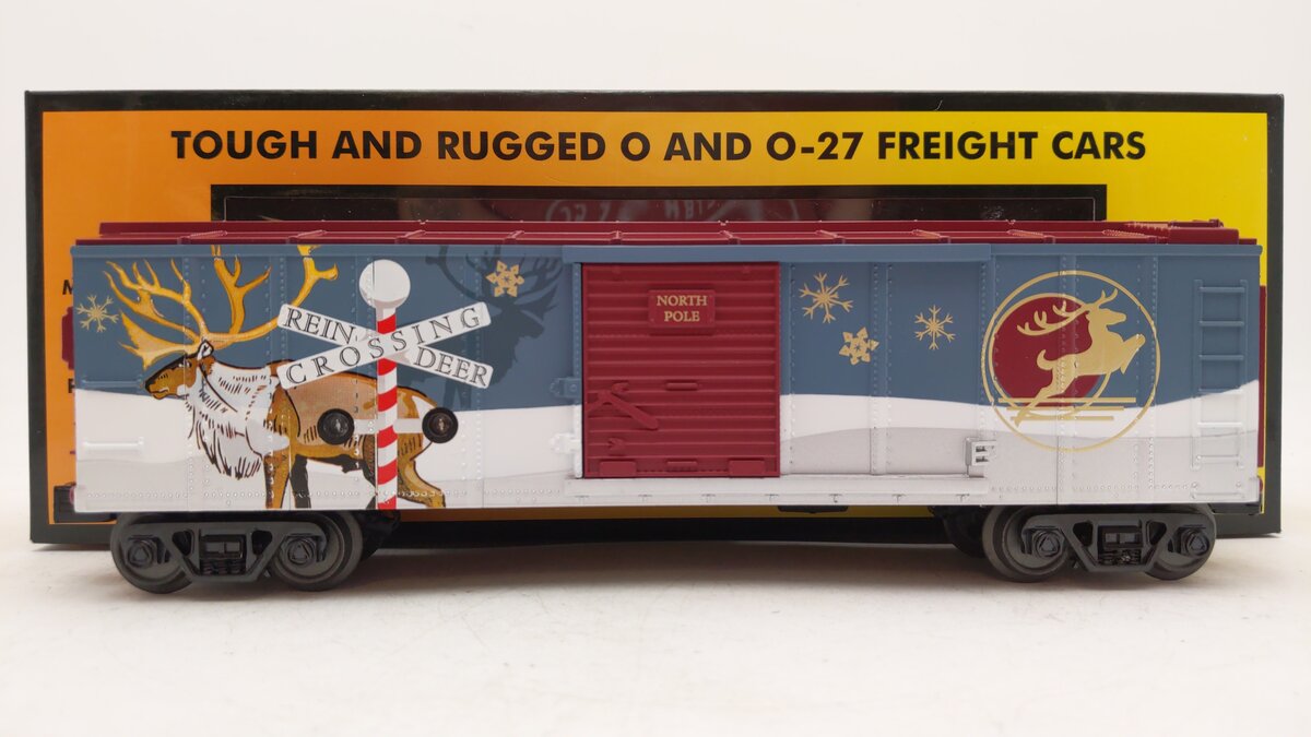 MTH 30-74888 O North Pole Box Car w/Blinking LED's LN/Box