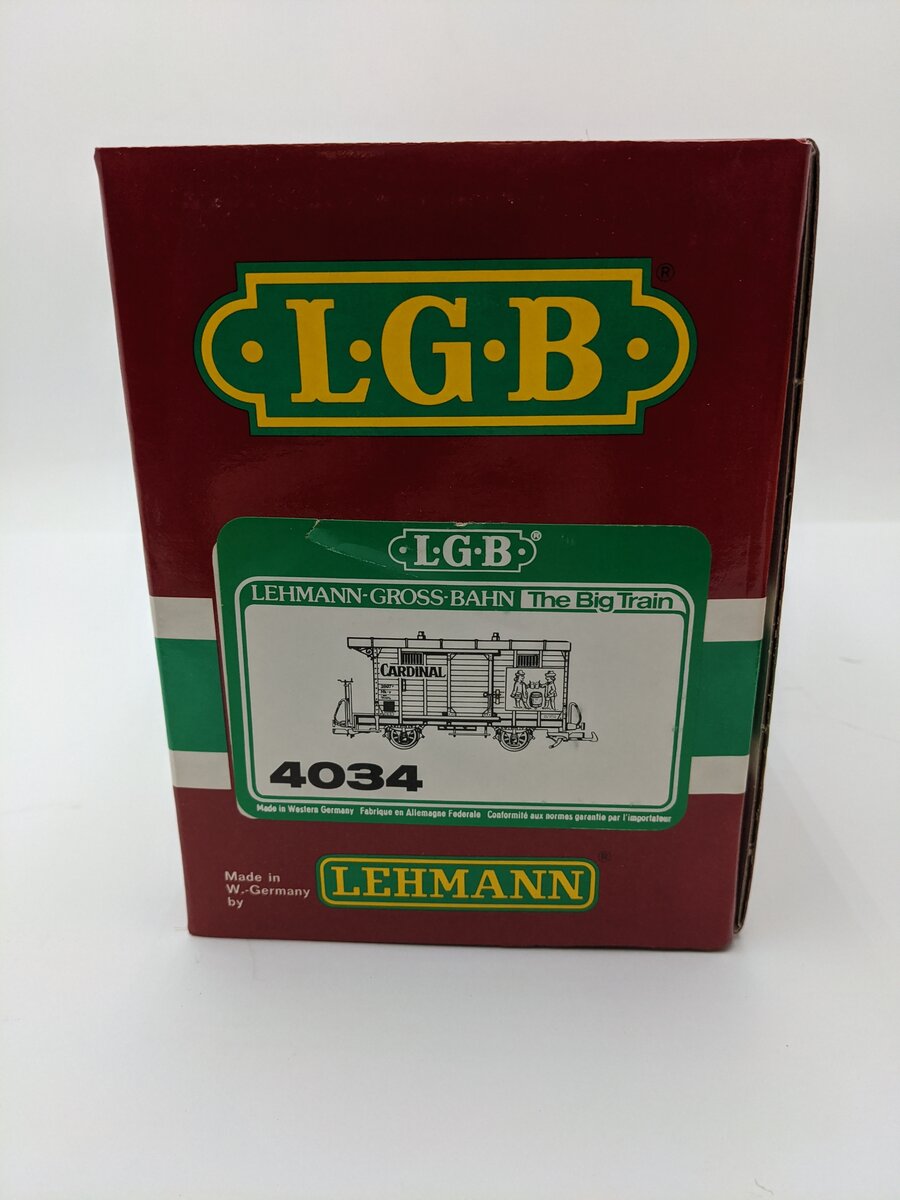 LGB 4034 G Scale Cardinal Beer Boxcar EX/Box
