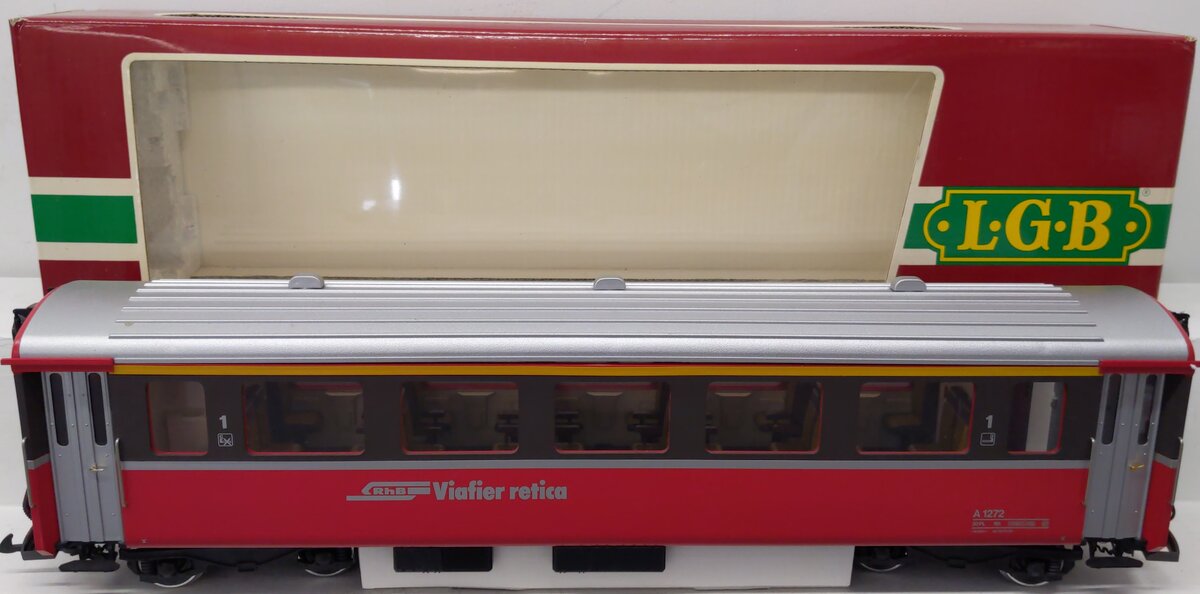 LGB 3067 G Scale Swiss 1st Class Rhatische Bahn Passenger Car-Metal Wheels EX/Box