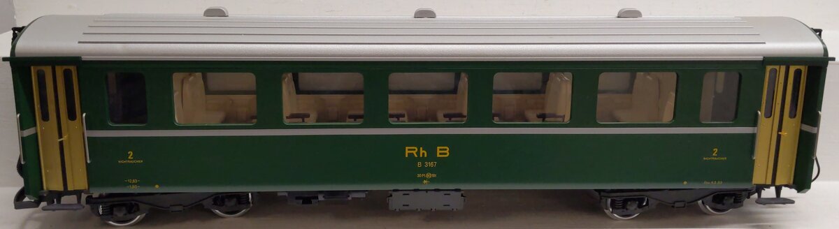 LGB 3167 G Scale RhB 2nd Class Passenger Car w/Metal Wheels EX/Box